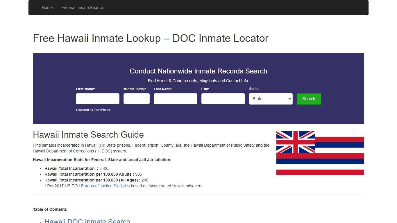 Hawaii Inmate Search - HI Department of Corrections Inmate ...